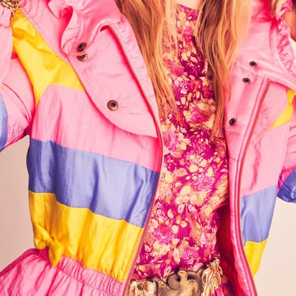 LoveShackFancy Modena Puffer Jacket Enchanted Rainbow Size Small - Picture 8 of 14